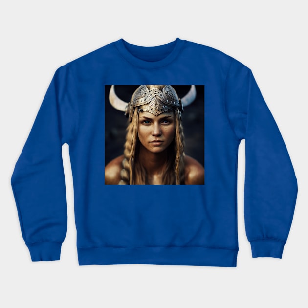 Viking Shield Maiden Crewneck Sweatshirt by Grassroots Green